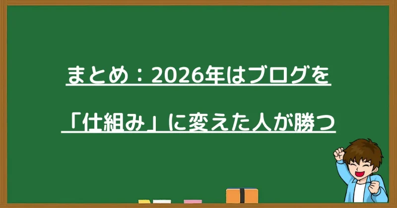 2026年はブログを「仕組み」に変えた人が勝つという結論のまとめ画像
