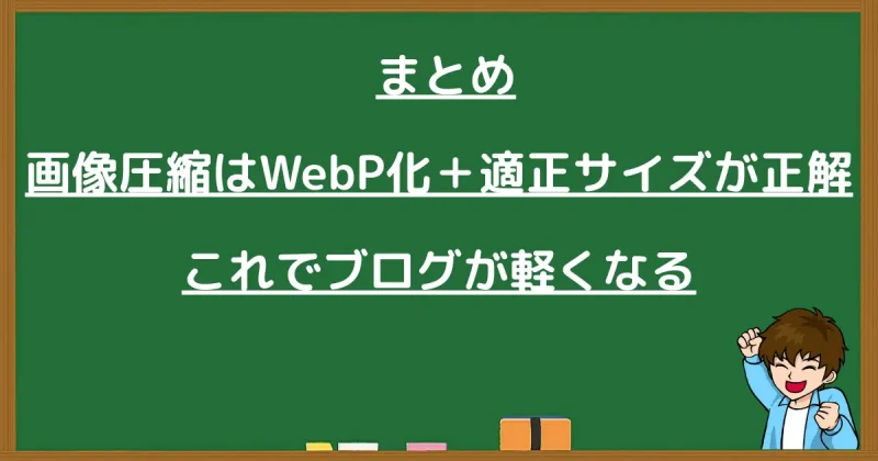 まとめ：画像圧縮はWebP化と適正サイズへの変更が正解
