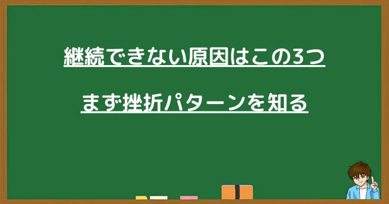 継続できない3つの原因と挫折パターンを知るための図解